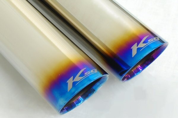 Photo1: S8  Titanium floating curl tail ＆ sand blast “Ksg” logo mark with Cat-back F1 Sound Valvetronic Exhaust System